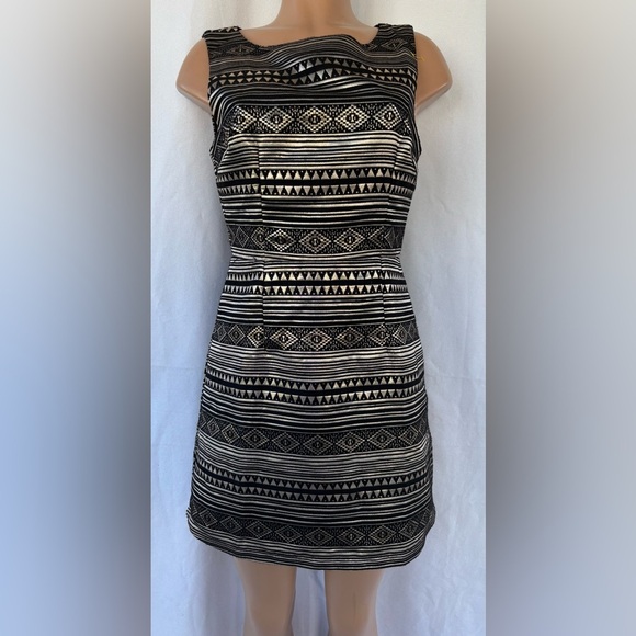 Chic Geometric Patterned Mini Dress - Picture 1 of 12